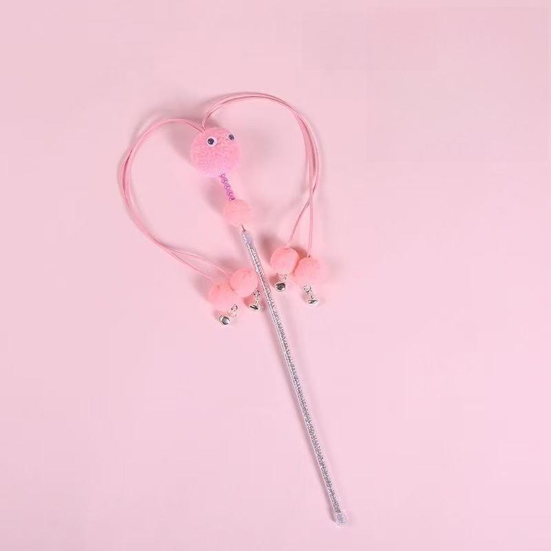 1pcs/Set Cat Teaser Wand Set with Floral Tassel Cartoon Design, Interactive Toy for Indoor Play