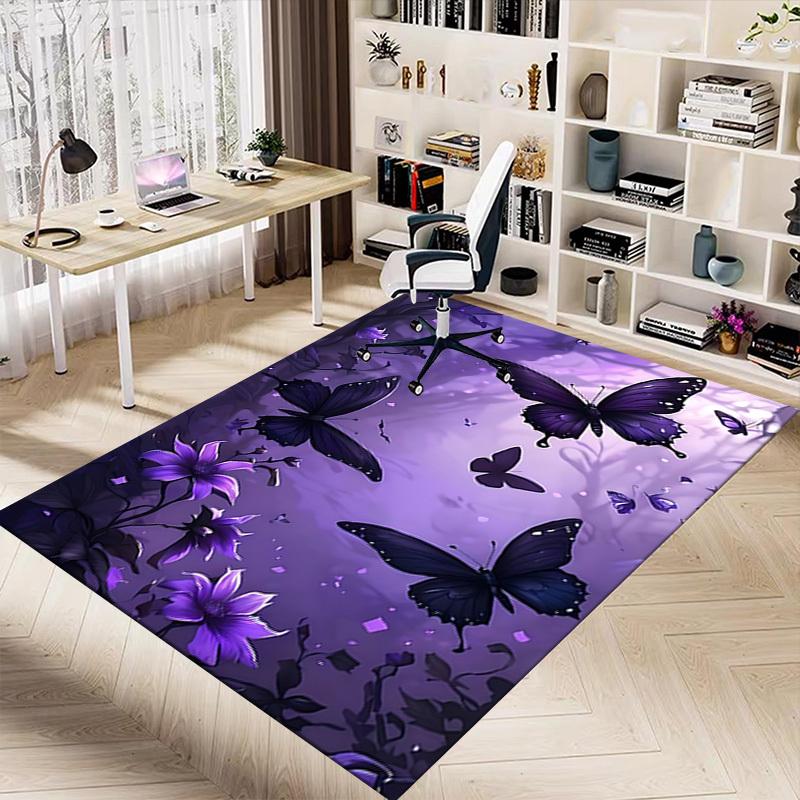 1PC Butterfly Flowers Carpet Ultra Soft, Thick & Absorbent, Non Slip Machine Washable Mat for Entryway