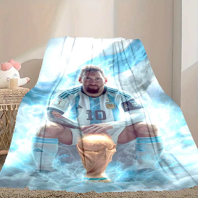 1pc Digital Print Nap Blanket, Football Star Messi Blanket for Home Use, All Season Warmth, Christmas and Valentine's Day Gift Blanket