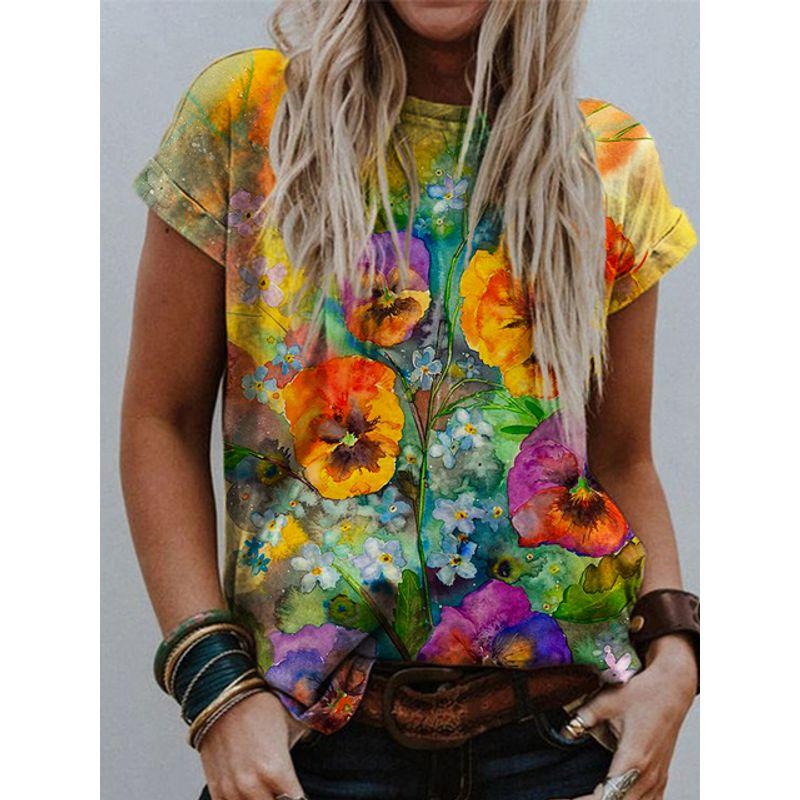 

Базовая футболка с круглым вырезом, напечатанная на 3D-принтере, 6XL Футболка с круглым вырезом, напечатанная на 3D-принтере JL225523 L