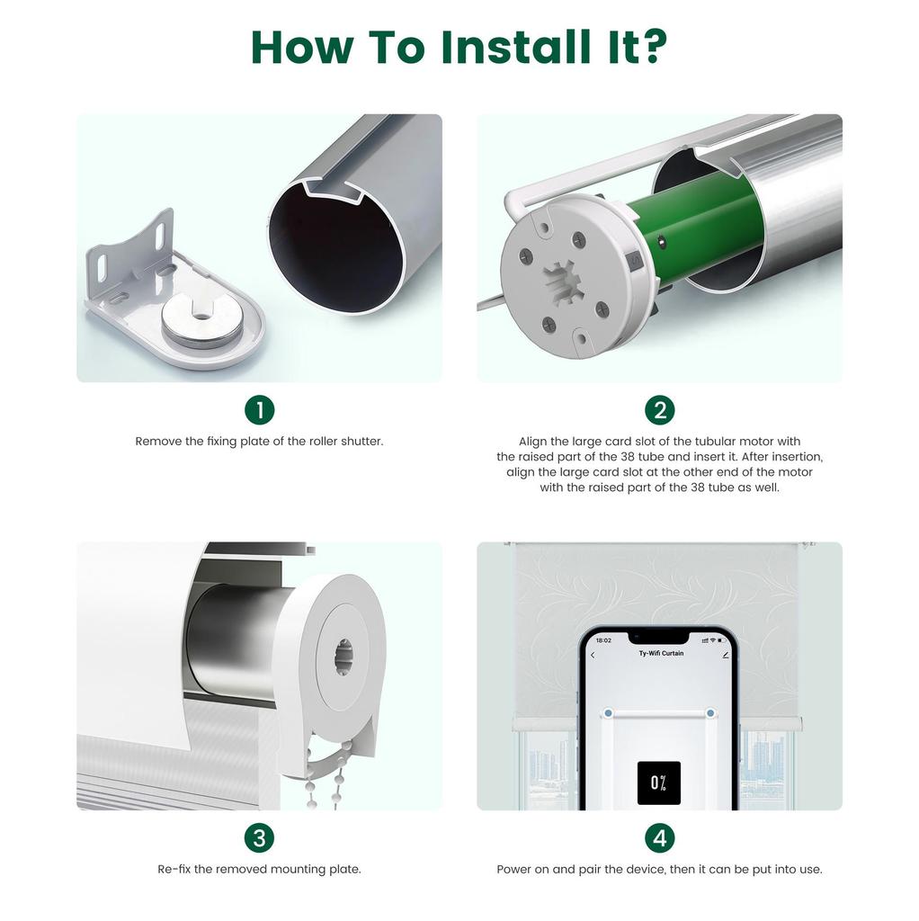 Smart Zigbee Roller Shutter Motor for Voice-Controlled Electric Curtains
