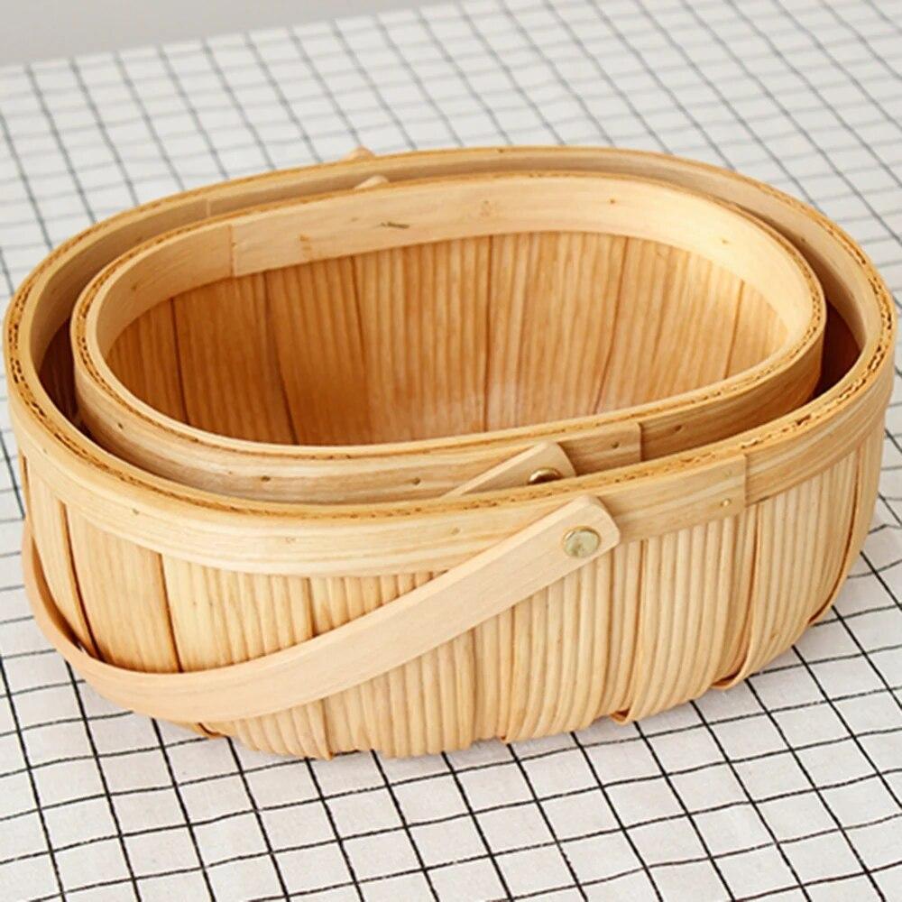 Fruit Basket Picnic Handbag Storage Baskets Kitchen Home Storage Organization