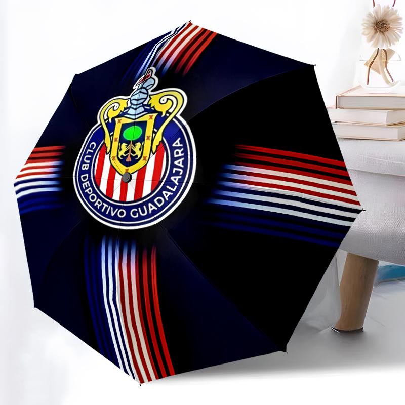 1pc Sturdy 8-Bone Auto Umbrella, Charleston Battery Football Club Umbrella, Digital Printed, Foldable Umbrella for On-the-Go Outdoor Use