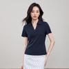 ESE-Y Women's Slim Fit Polo Collar Short Sleeve T-Shirt