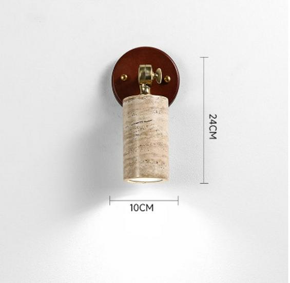 Wabi-Sabi Gelbe Travertin Nachttischlampe: Retro-Stil für Schlafzimmer & Wohnzimmer