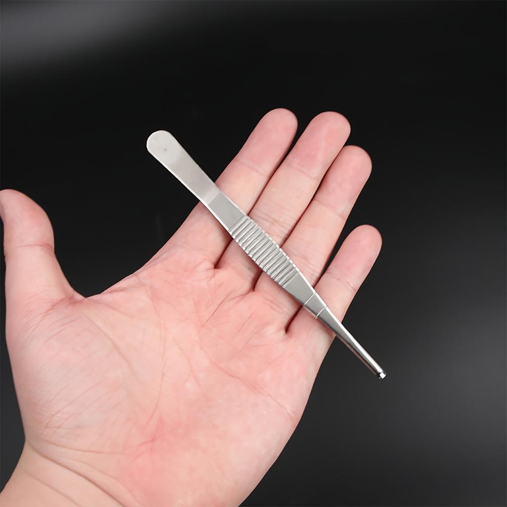 1 Stück Multifunktionale Edelstahlpinzette, Gerade & Gebogene Spitzen, Rutschfester Griff, Extra Lange Robuste Lebensmittelklammern für Kochen im Freien, BBQ