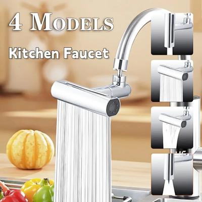 1 Piece 4 In 1 Kitchen Sink Faucet with Swivel Shower , Splash Proof Degree Rotation