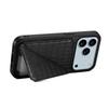 For iPhone 17 Pro Case with Card Holder Leather+PC+TPU Crocodile Textured Back Cover