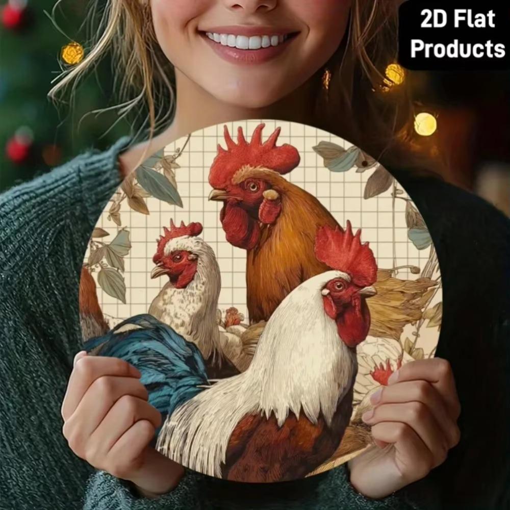 Vintage Rooster Metal Wall Art Kitchen Decor Farmhouse Sign