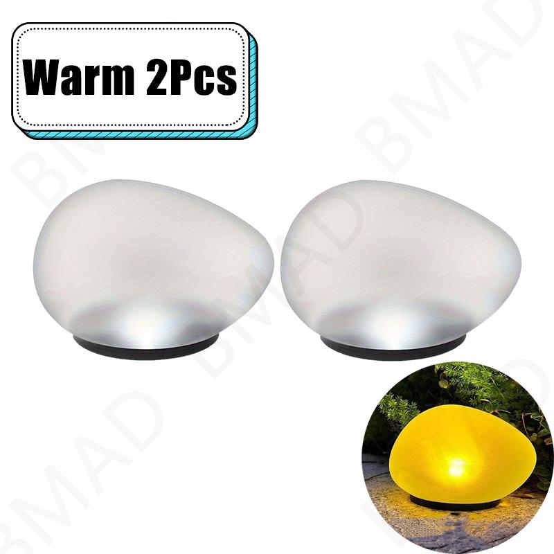 Solar Pebble Lights Outdoor Waterproof Garden Rock Cobblestone Lamp Landscape Path Lights Garden Ornamentation