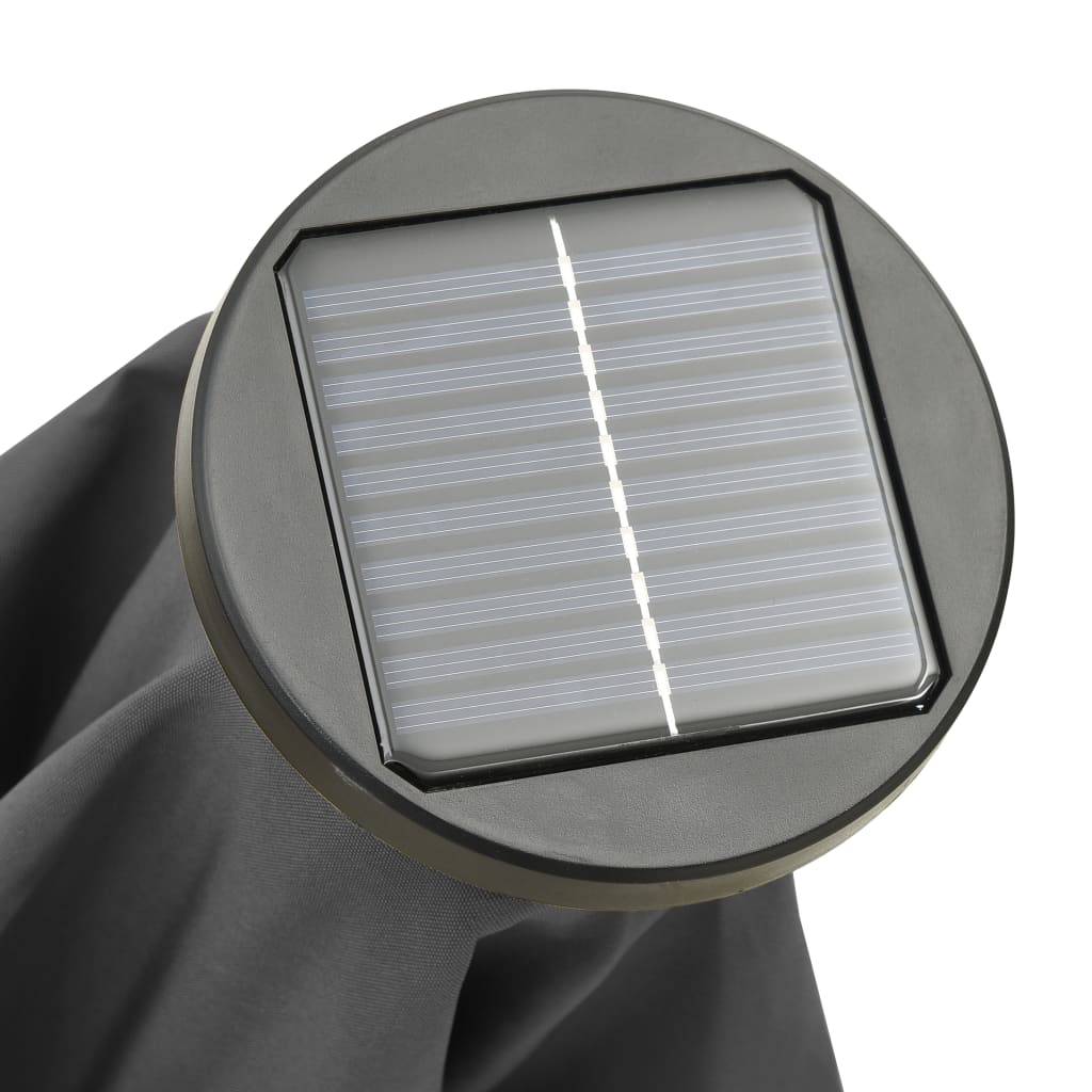 Anthracite LED Illuminated Sun Umbrella 200 X 211 Cm Aluminum Frame