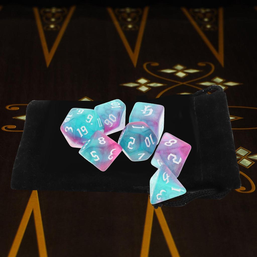 Acrylic Polyhedral Dices Set Toys D8 D10 D12 D20 with Pouch for DND RPG Role Playing Board Game