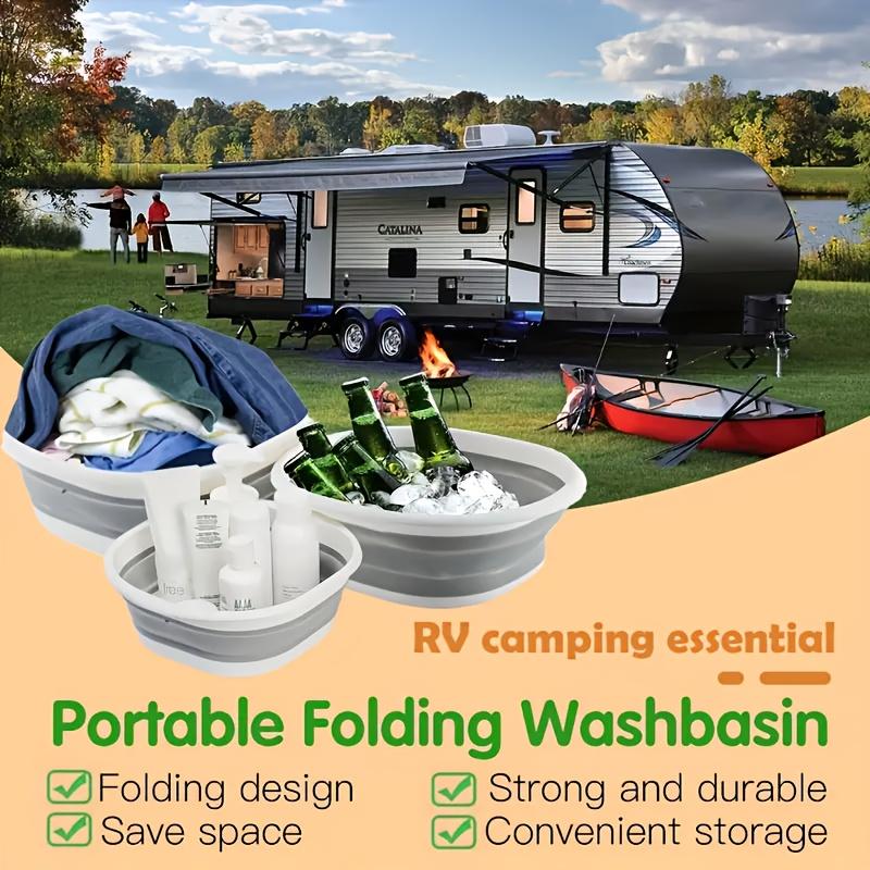 1pc Foldable Washbasin Laundry Buckets - Space-Saving Plastic Storage Containers for Dishes, Laundry, RV & Outdoor Travel
