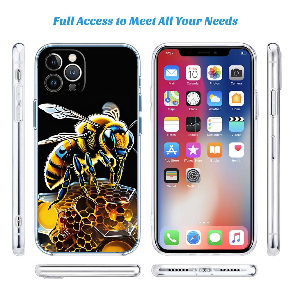 FM5 Art Bees Cartoon Soft Shell Transparent Phone Case for Samsung Galaxy A04 A04S A14 A23 A34 A54 M23 M33 M52 M53
