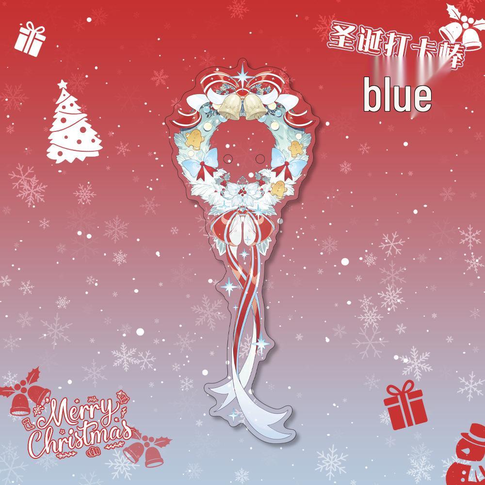 WoaMiao Fan-made Dark Pink Christmas Wreath Acrylic Badge Pin Storage Badge Check-in Stick