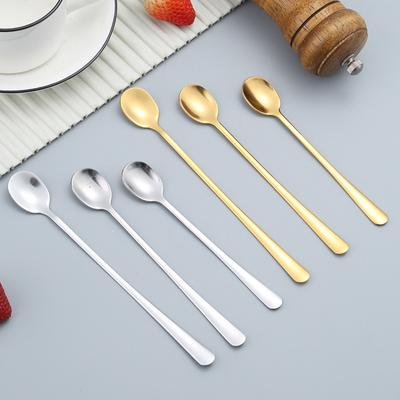 Tee-Kaffee-Suppenlöffel zum Essen, Mischen, Rühren, langer Griff, Teelöffel, Cocktail-Eiscreme, Honiglöffel, Küchenbesteck