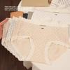 Big Size Girls Spring and Autumn Lace Cotton 10A Antibacterial Extension Crotch No Trace Middle Waist Triangle Briefs