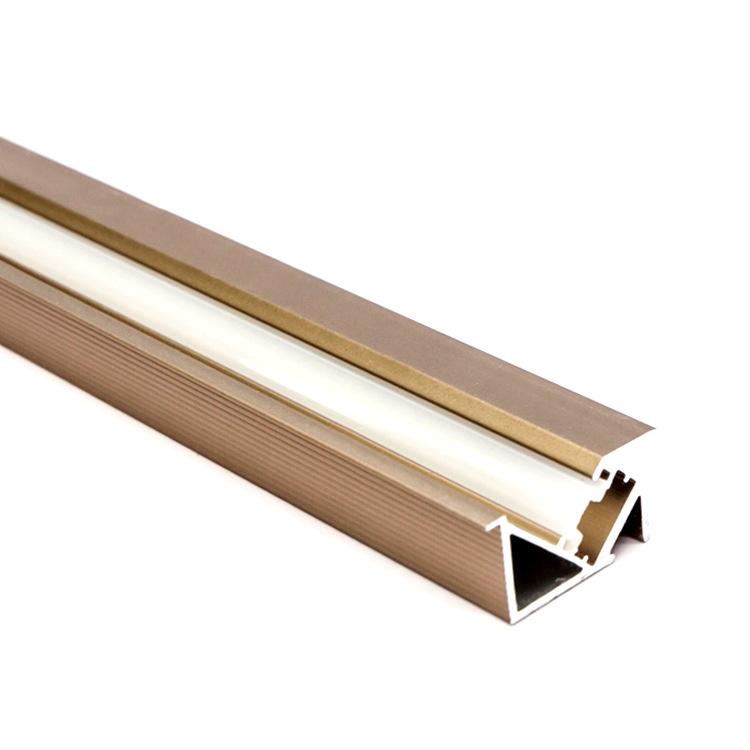 0.5m/1m 45 Degree Oblique Lighting LED Aluminum Profile Cabinet Recessed Hidden Linear Strip Light Closet Shelf Layer Bar Lamp