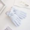 Down Cotton Plush Thickened Gloves Soft Satin Windproof Gloves Cute Ears Finger Mittens  Autumn