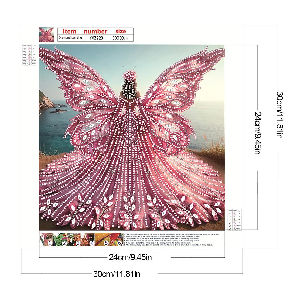 5D DIY Partial Special Shaped Drill Diamond Painting Kit Girl Decoration 30x30cm