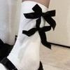 Women Socks Spring Summer White Cute Kawaii Harajuku Sweet Style Lolita Bowknot Female Short Crew Socks Girl Gift Soks