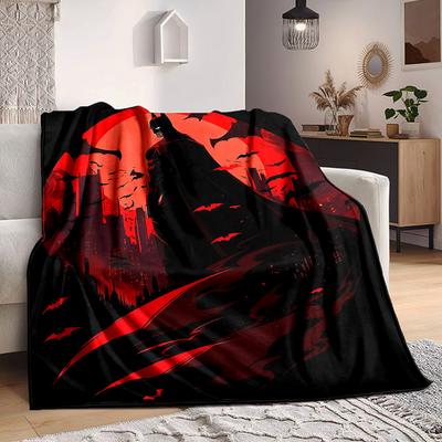 1pc Batman Blanket Lightweight Flannel Throw For Sofa, Bed, Travel, Camping, Livingroom, Office, Couch, Chair, And Bed