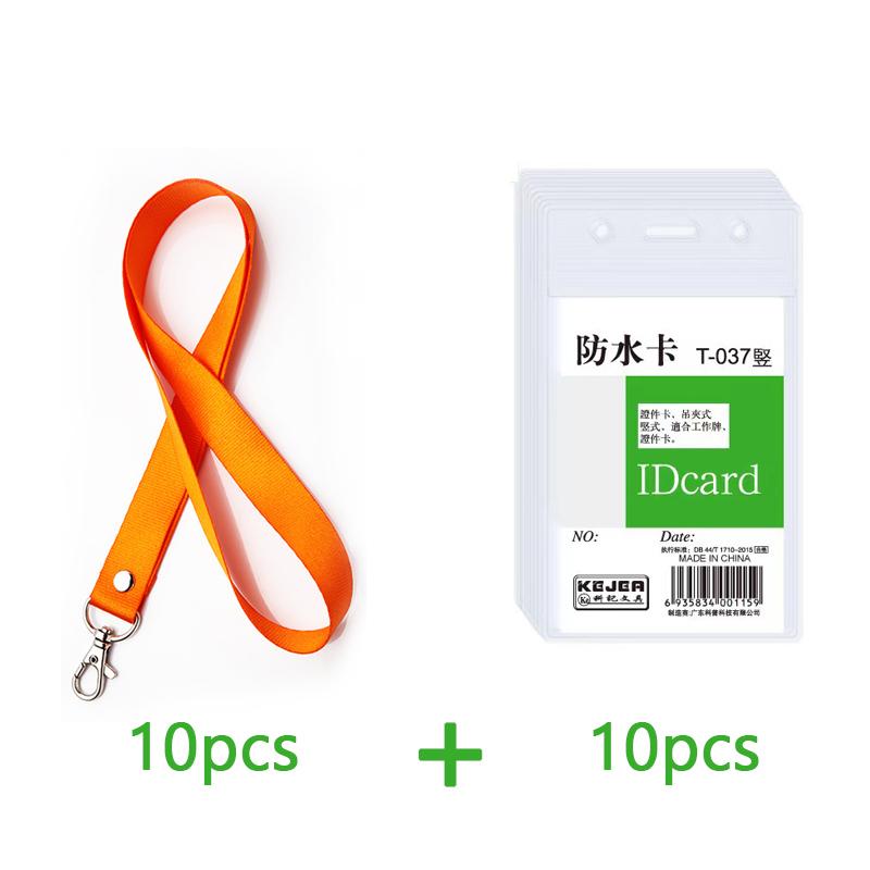 

10 Pcs Transparent Badge Holder Neck Strap Set Waterproof ID Card Bag Lobster Hook Rop Lanyard For Employee Access Control Card