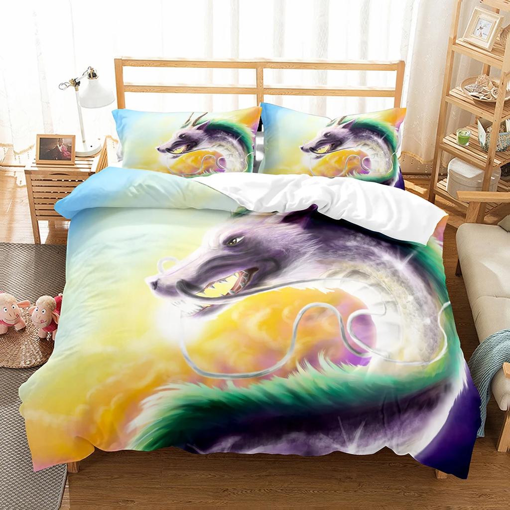 Comforter Cartoon Dragon Fly Dragon Wild Animal Comforter For Kids Boys Men Bedding Set Lightweight Soft