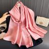 Damen S Einfarbiges Faux-Seiden-Tuch Koreanischer Stil Frühling Sommer Sonnenschutz Strand-Schal