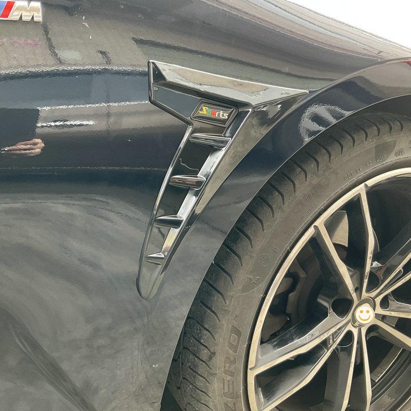 1Pair Universal Carbon Black Car Fender Side Vents Air Flow Intake Hole Grille Sticker Cover Car Styling Exterior Accessories