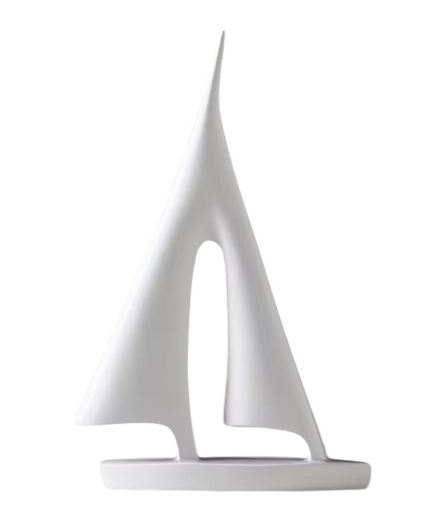 Ship Decorative Figurine White Large 28cm - Sailboat, Boat, Yacht