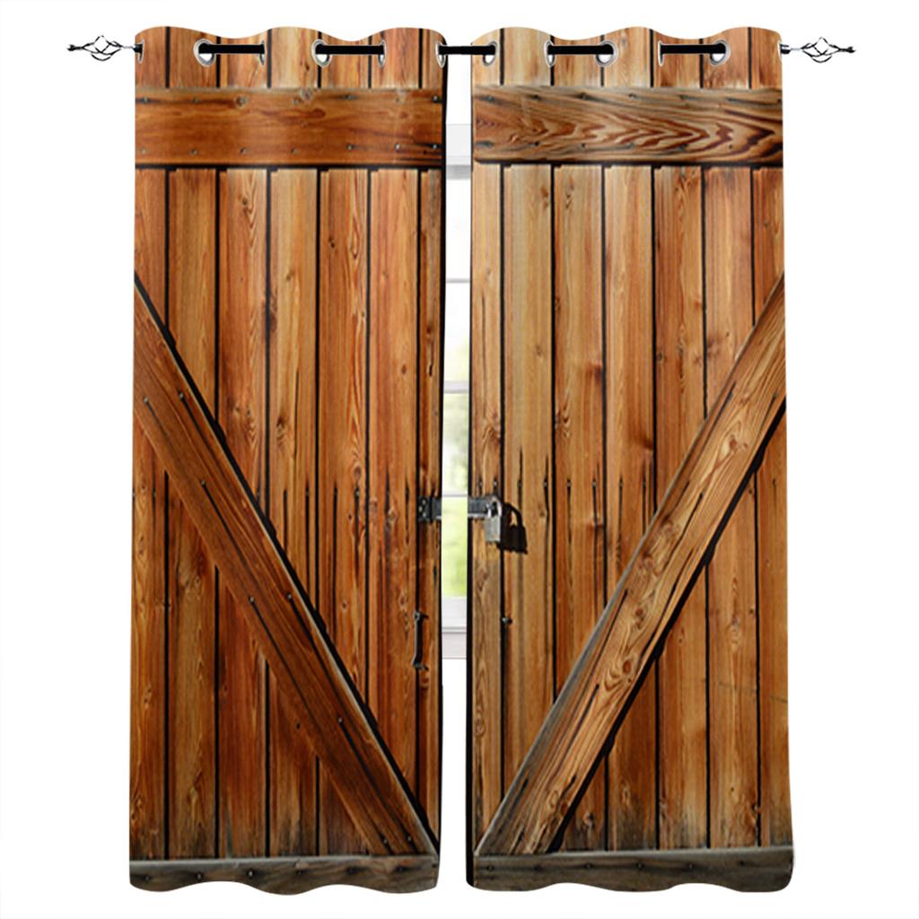 Barn Gate Retro Decoration Home Curtains Household Goods Living Room Bedroom Curtain