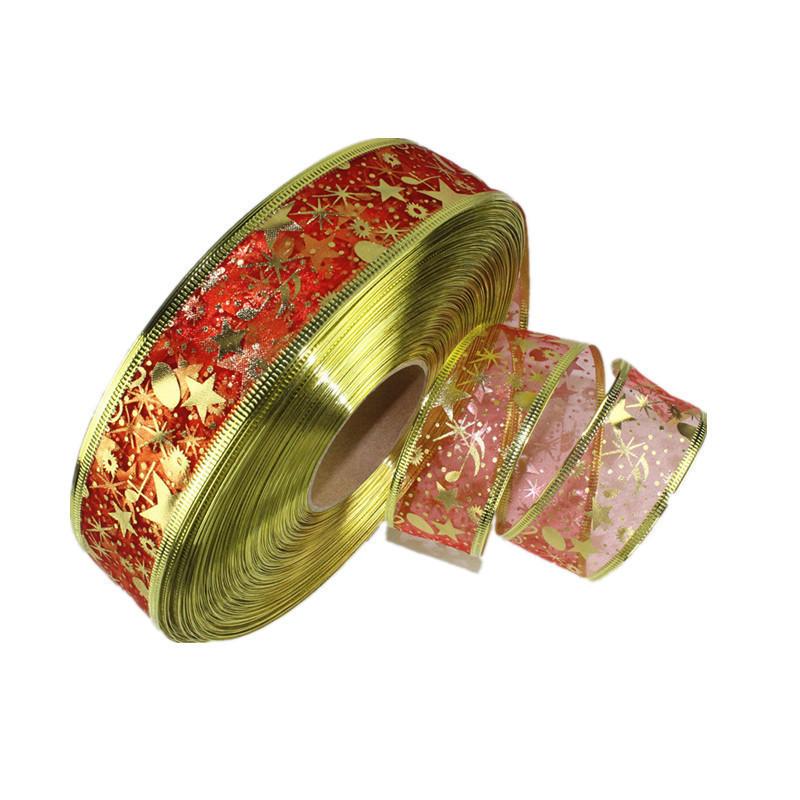 Meter Impressive 2 Gold Foil Ribbon For Unique Christmas Decorations Tree