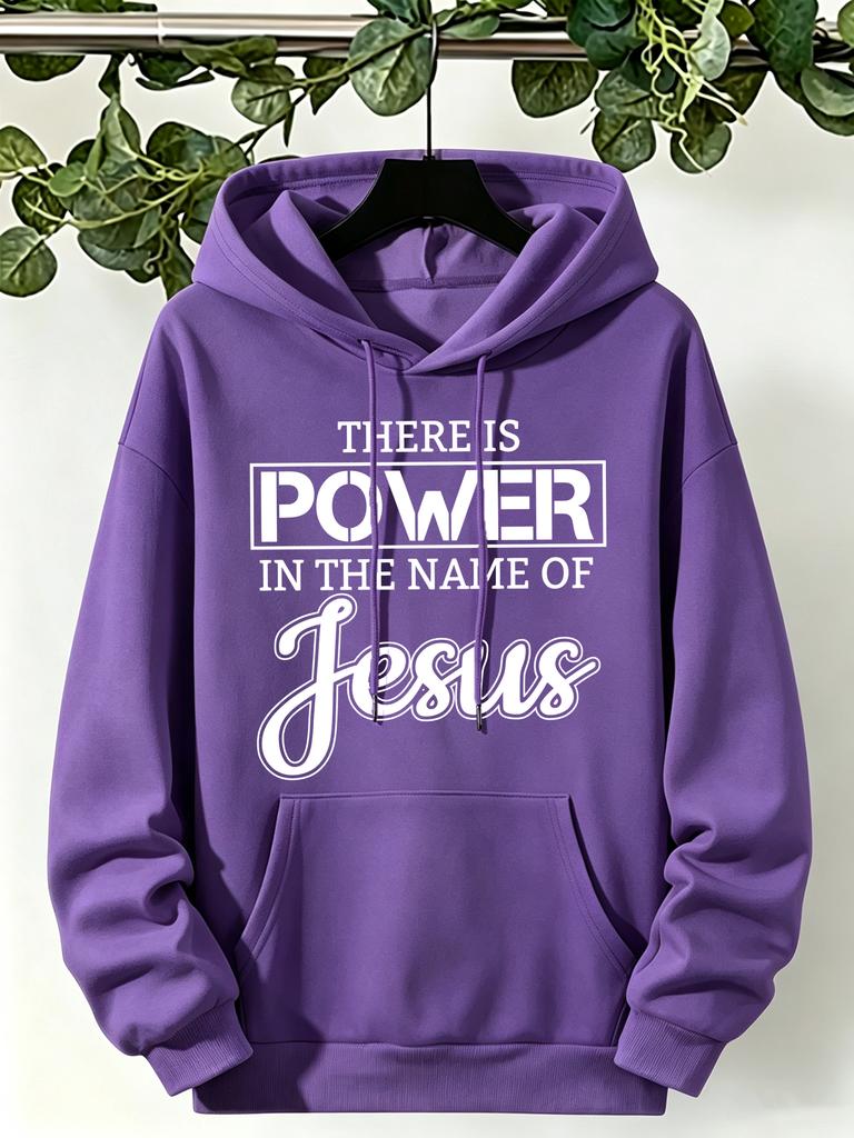 There Is Power Jesus Printing Womens Hoodies Korean Loose Hoody Fleece Pocket Unisex Clothing Autumn Casual Female Sportswear