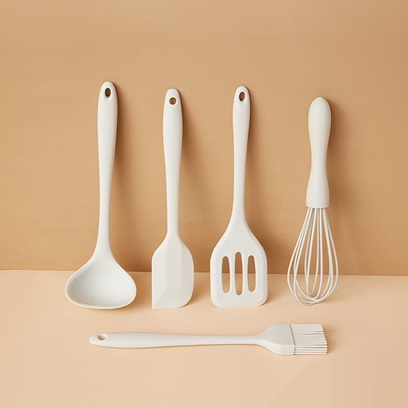 3/4/5 Pcs Silicone Baking Set Cake Cream Spatula Scraper Kitchen Household Egg Whisk Barbecue Oil Brush Gadget Kitchen Supplies