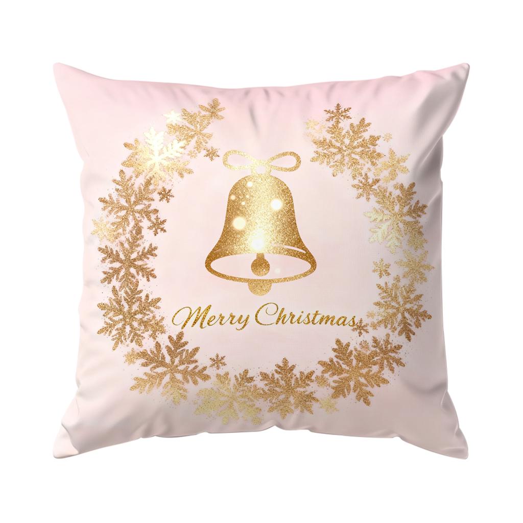 Pink Gold Christmas Pillowcase Printed Polyester 40/45/50cm Throw Pillowcover Decorative Sofa Cushion Pillowslip Home Decor