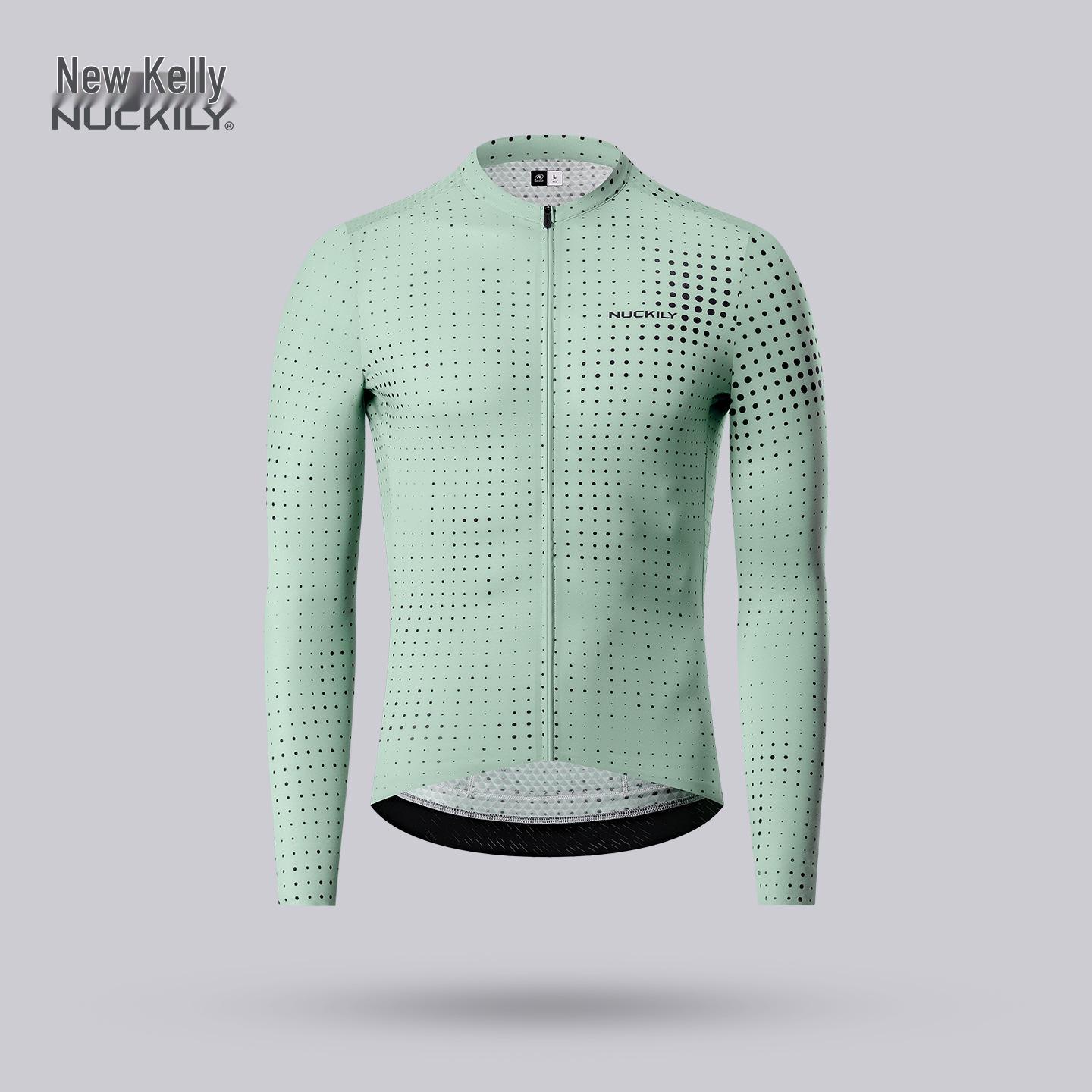 

NUCKIL Men s Polka Dot Cycling Jersey - Breathable, Quick-dry, Sweat-wicking, High Elasticity Short Sleeve Top. S ціан