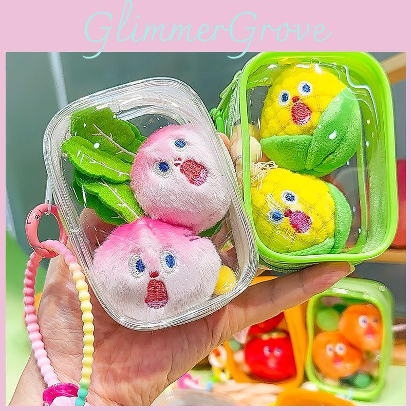 Jinnew Scream Adorable Vegetable Keychain Set Cute Plush Food Pendant Gifts
