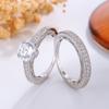 Central Round Cubic Zirconia Double Row Ring-wedding Proposal Bridal Ring