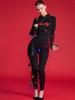 Vielseitiges Hoodie-Set mit Leopardenmuster und Skinny-Hose mit Buchstabenaufdruck