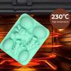 4Pcs Easter Chocolate Mold Bunny Shape Cake Mold Baking Non-Stick Silicone 6 Grids Chocolates Candies Cupcakes