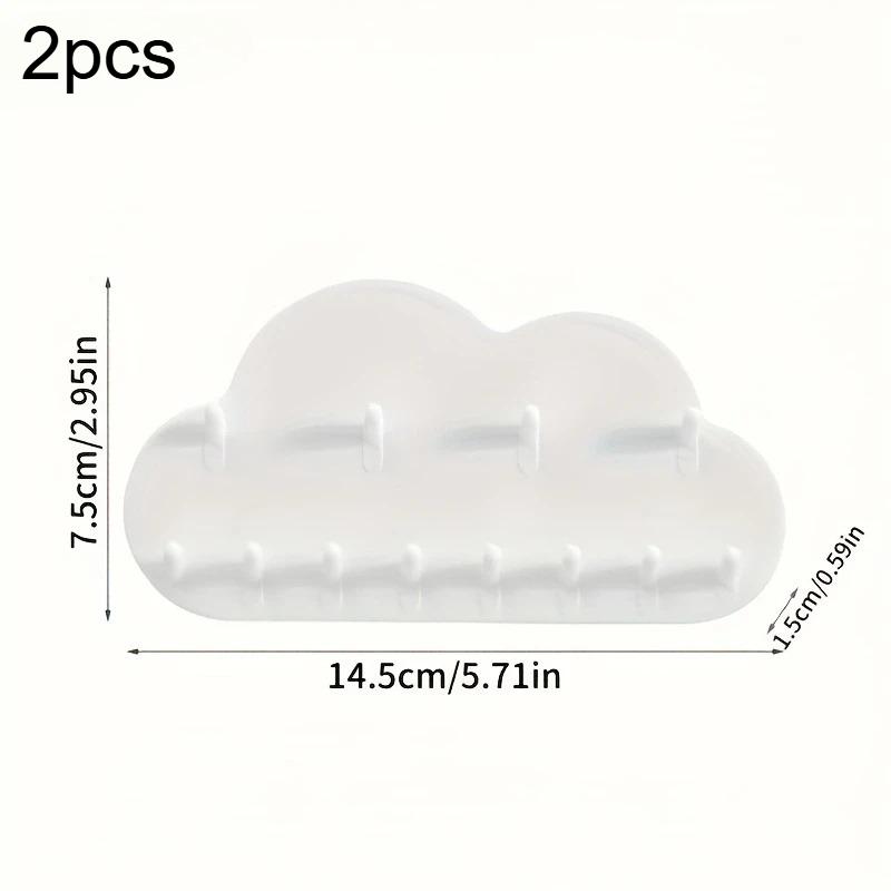 

2 шт. Пластиковый крючок для украшений в форме облака Белый Органайзер для хранения ожерелий и браслетов Спальня Гостиная Ванная комната Органайзеры для хранения украшений