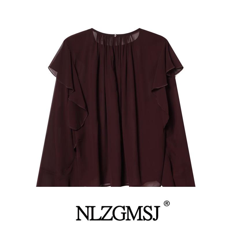 Spring 2026 European & American Style Loose Ruffles Top L