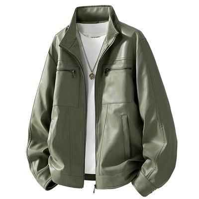 Autumn and Winter New Style American Retro Men's Jacket Stand Collar Leather Jacket