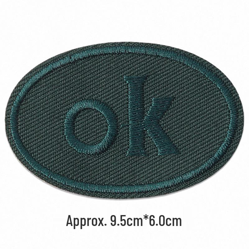 Self-Adhesive Embroidery Cloth Patches for Jackets & DIY Decor - OK Letter Accessory Stickers