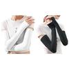 Pawinpaw Arm Covers Cool Touch UV Cut Womens Cooling Effect Long Length Both Arms Finger Loop Type Sun Protection Moisture Wicking Quick Dry Sports