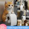 Wall Mounted Decorative Cat Shape Paper Stand Resin Funny Animal Roll Storage Rack for Bathroom Kitchen Small Spaces Farmhouse