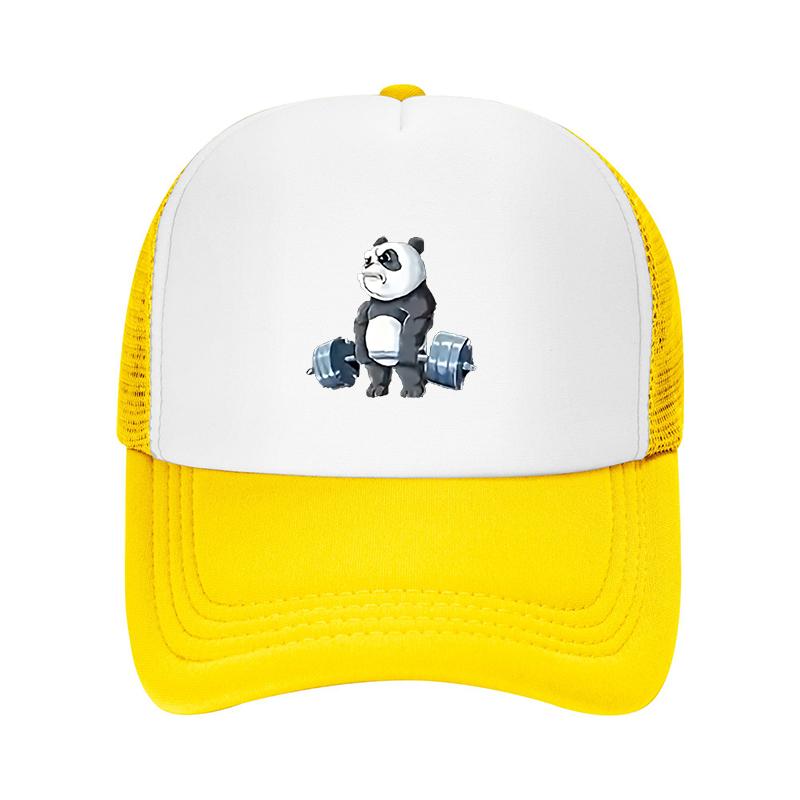 Cartoon Panda Baseball Cap Print Baseball Cap Distressed Classic Flat Hat Soft Top Comfortable MoistureWicking Cap
