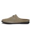 Suede Leather Casual Half Shoes For Men Breathable Men's Slippers Brand Summer Designer Man Shoes Hollow Out Loafers Male Shoes