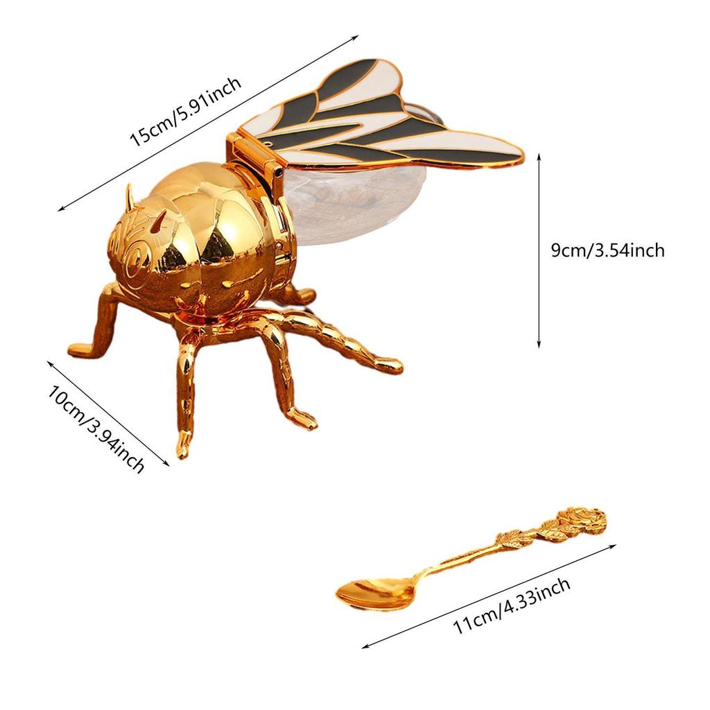 Kreatywny słoik na miód w kształcie pszczoły ze łyżeczką do przechowywania syropu i cukru